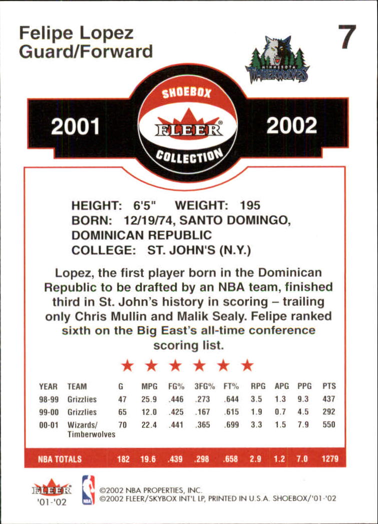 2001/2002 Fleer Shoebox Basketball - Picture 15 of 296