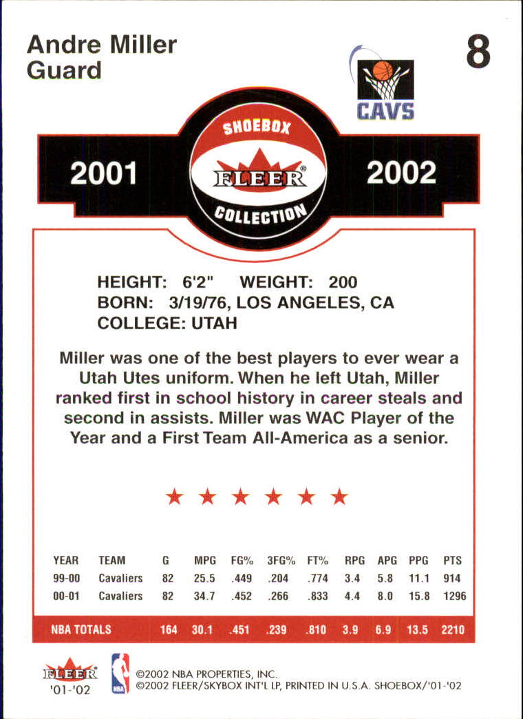 2001/2002 Fleer Shoebox Basketball - Picture 17 of 296