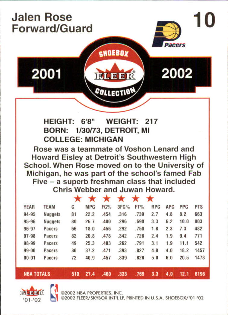 2001/2002 Fleer Shoebox Basketball - Picture 21 of 296