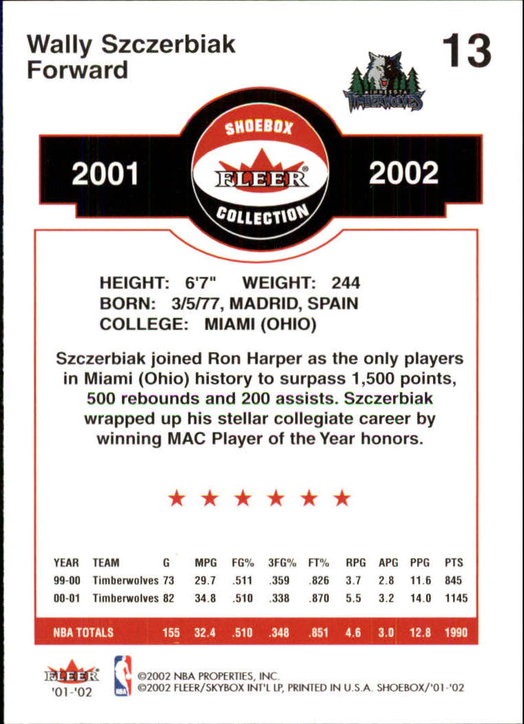 2001/2002 Fleer Shoebox Basketball - Picture 27 of 296