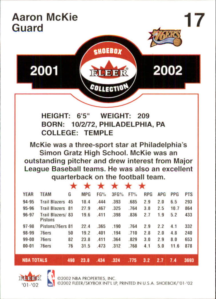 2001/2002 Fleer Shoebox Basketball - Picture 33 of 296