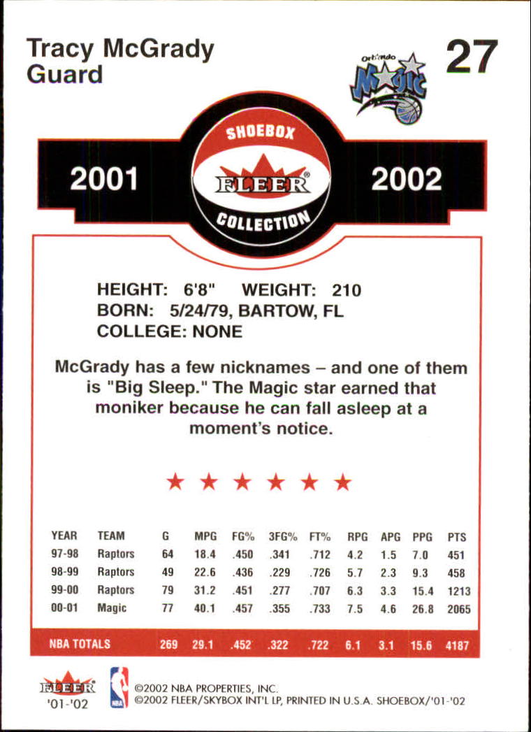 2001/2002 Fleer Shoebox Basketball - Picture 51 of 296