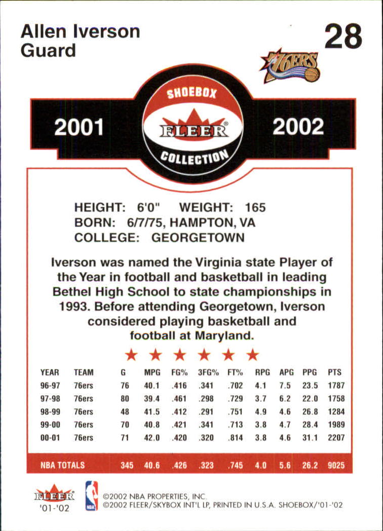 2001/2002 Fleer Shoebox Basketball - Picture 53 of 296