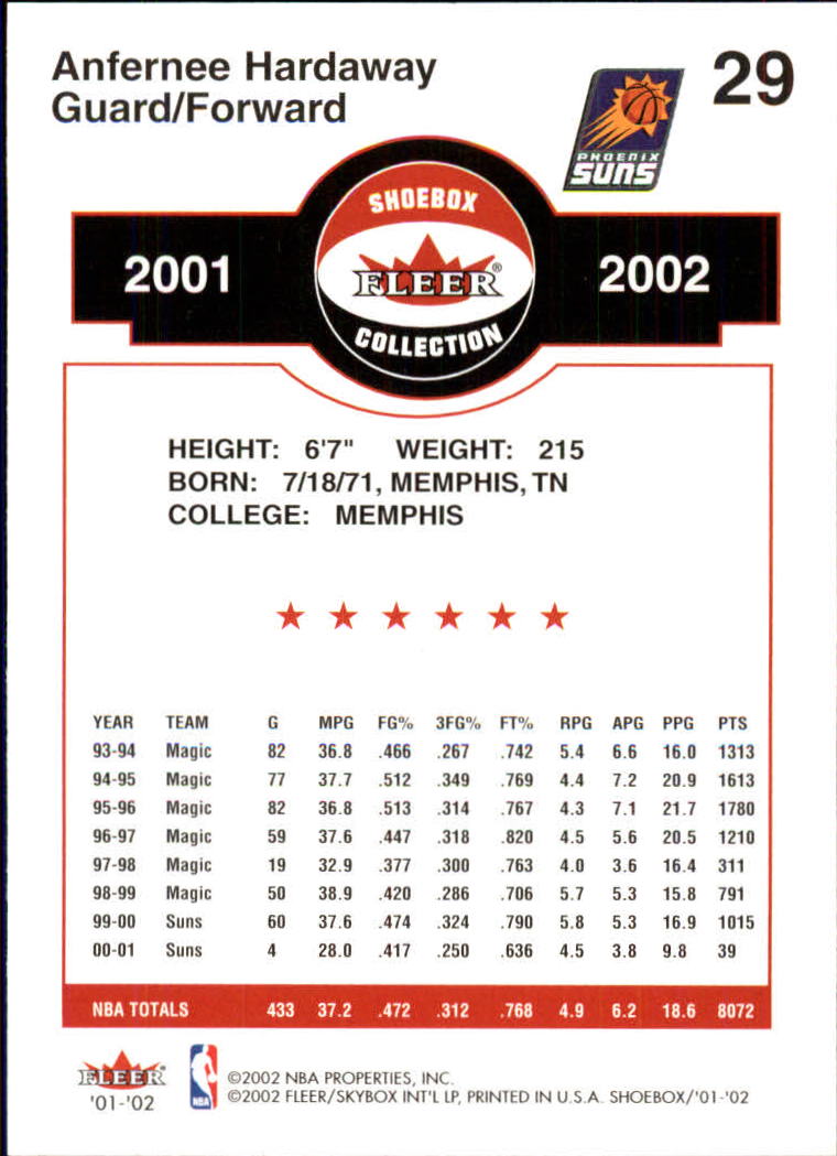 2001/2002 Fleer Shoebox Basketball - Picture 55 of 296