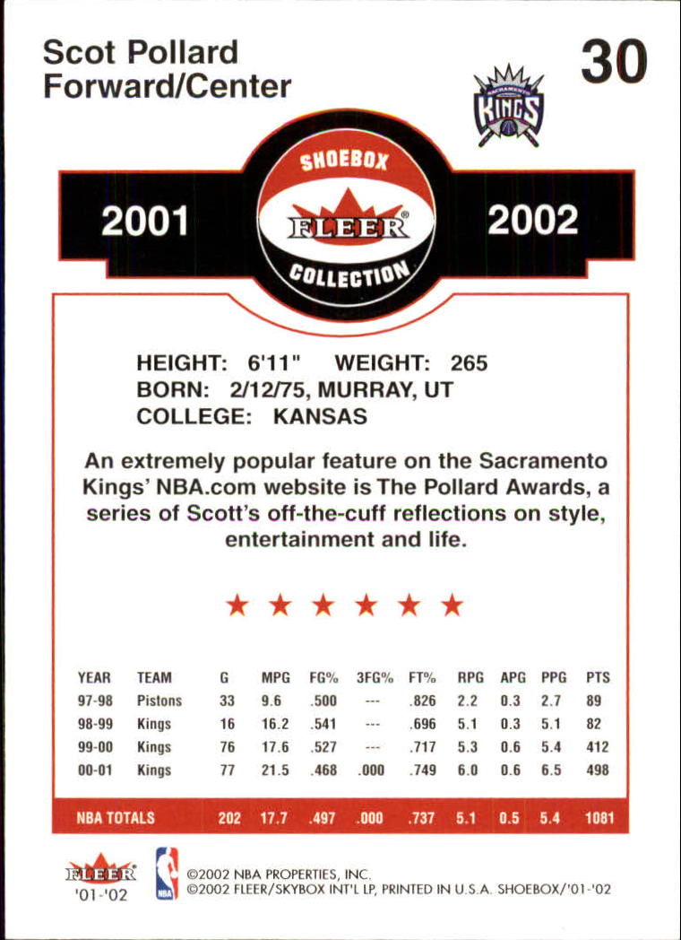 2001/2002 Fleer Shoebox Basketball - Picture 57 of 296