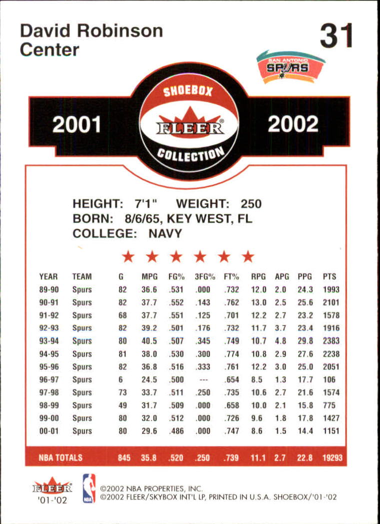 2001/2002 Fleer Shoebox Basketball - Picture 59 of 296