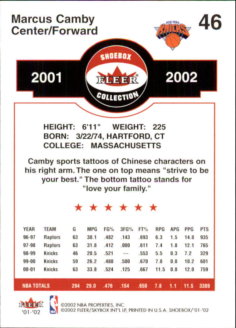2001/2002 Fleer Shoebox Basketball - Picture 85 of 296