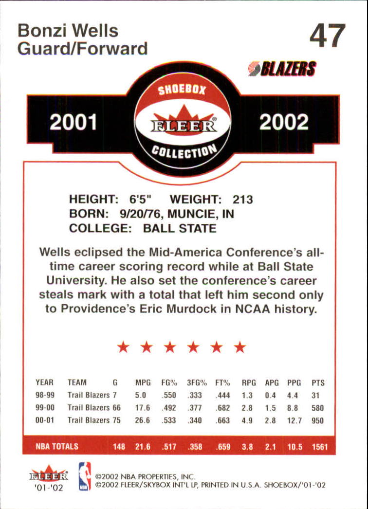 2001/2002 Fleer Shoebox Basketball - Picture 87 of 296
