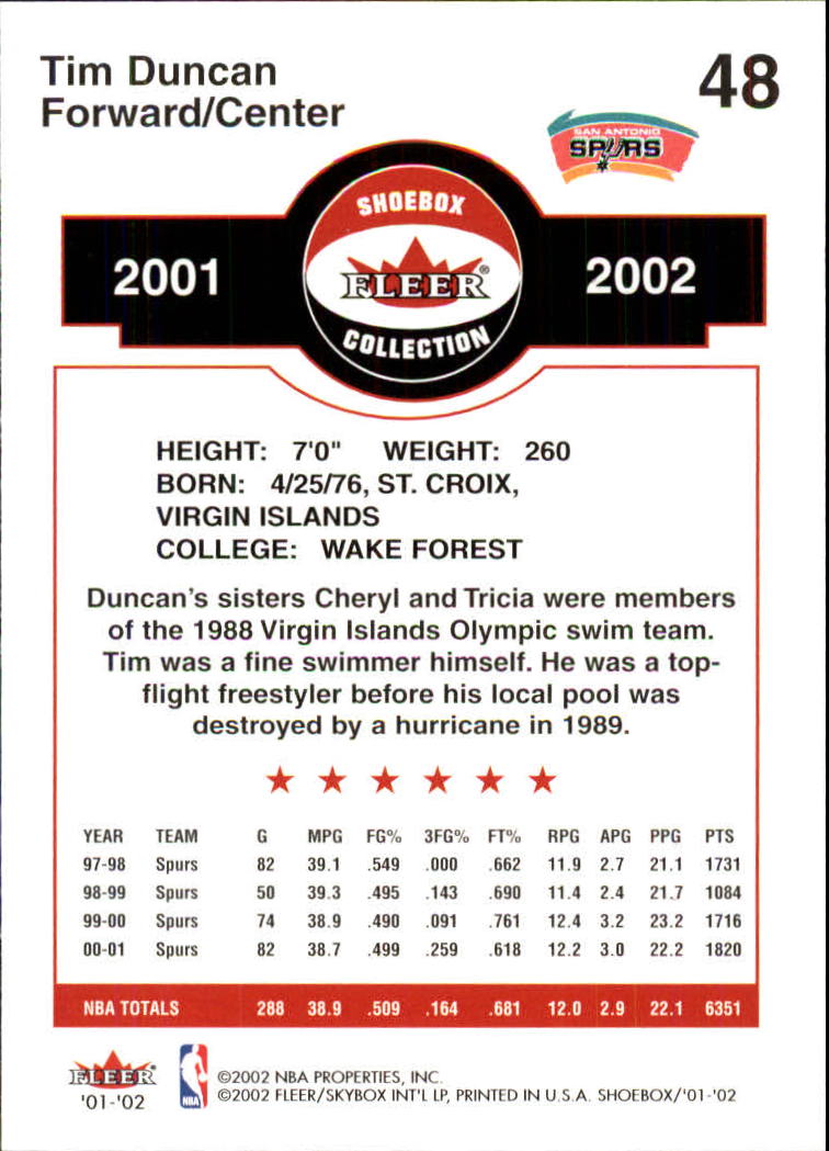 2001/2002 Fleer Shoebox Basketball - Picture 89 of 296