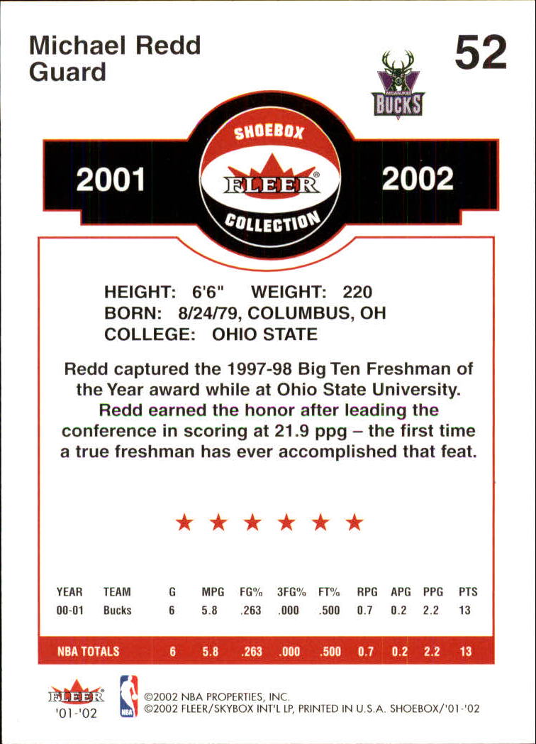 2001/2002 Fleer Shoebox Basketball - Picture 95 of 296