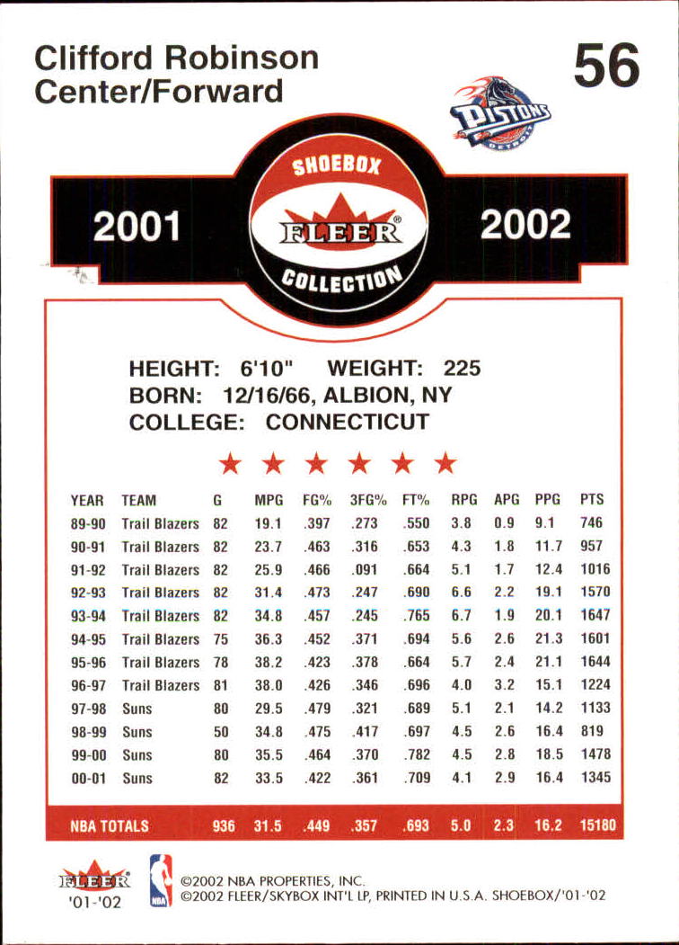 2001/2002 Fleer Shoebox Basketball - Picture 103 of 296