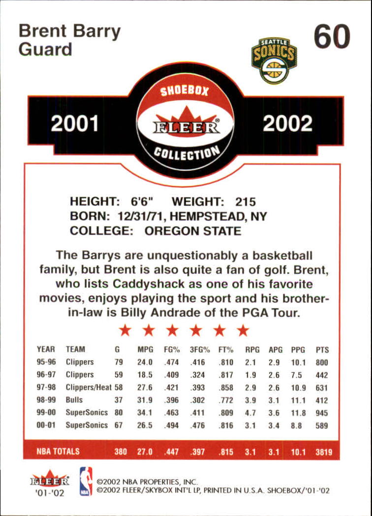 2001/2002 Fleer Shoebox Basketball - Picture 107 of 296