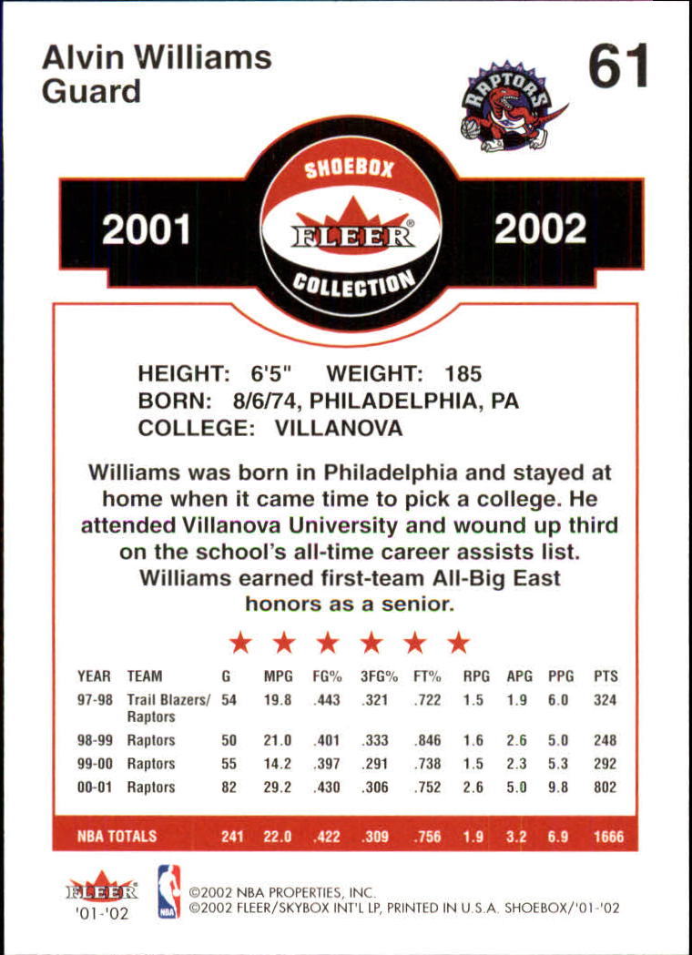 2001/2002 Fleer Shoebox Basketball - Picture 109 of 296