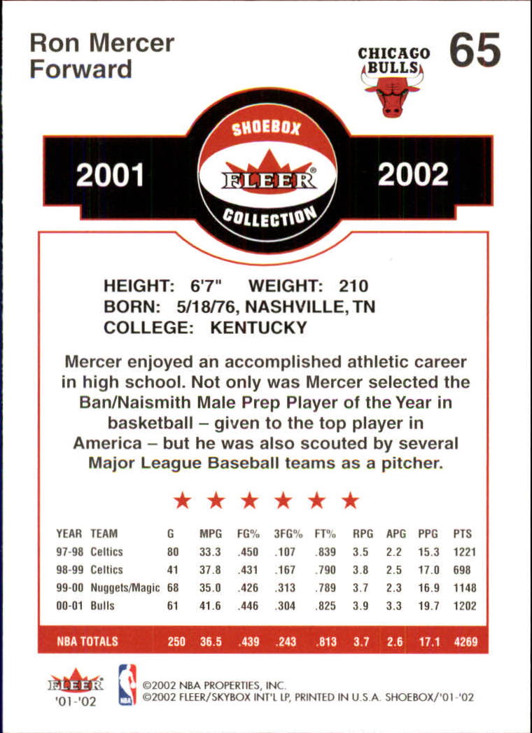 2001/2002 Fleer Shoebox Basketball - Picture 115 of 296