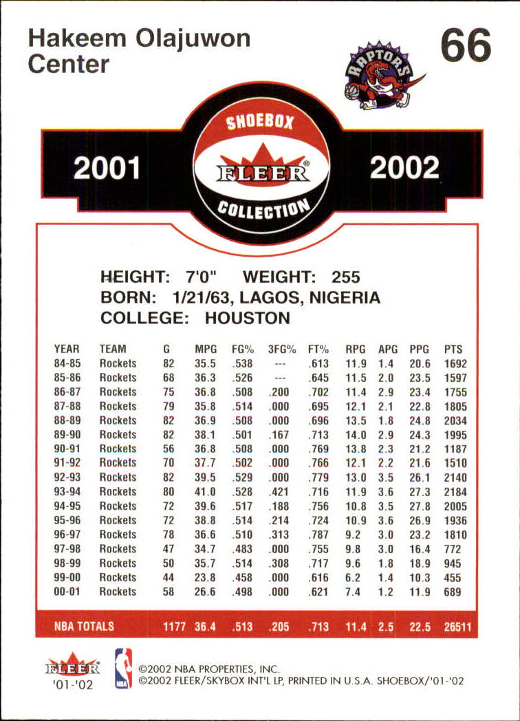 2001/2002 Fleer Shoebox Basketball - Picture 117 of 296