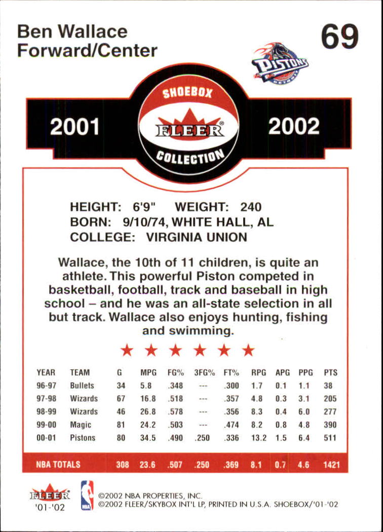 2001/2002 Fleer Shoebox Basketball - Picture 123 of 296