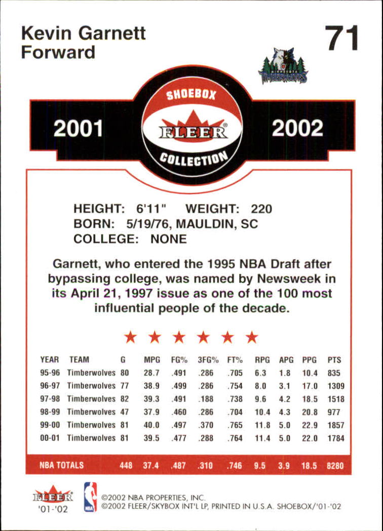 2001/2002 Fleer Shoebox Basketball - Picture 127 of 296