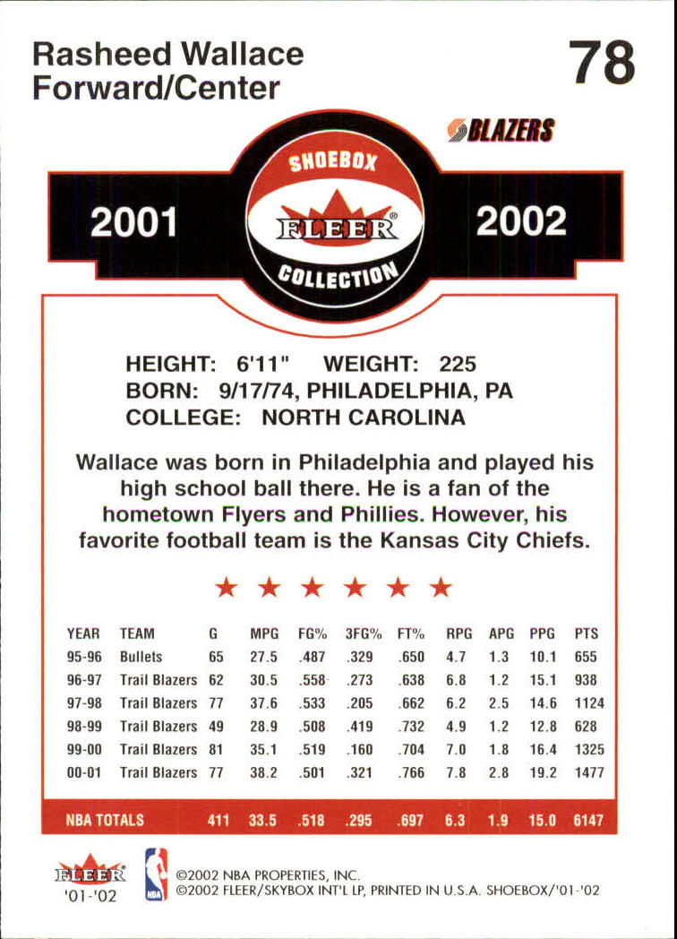 2001/2002 Fleer Shoebox Basketball - Picture 141 of 296