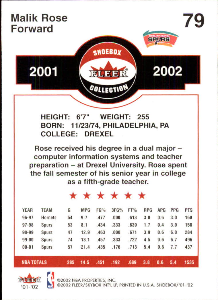 2001/2002 Fleer Shoebox Basketball - Picture 143 of 296