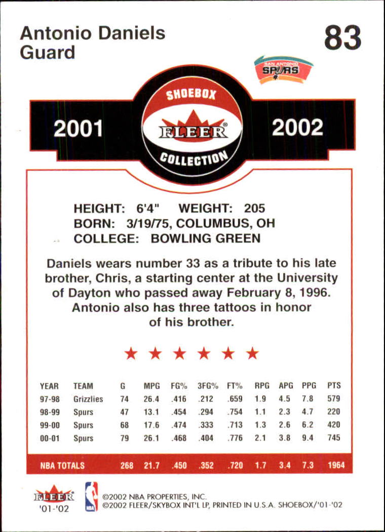 2001/2002 Fleer Shoebox Basketball - Picture 151 of 296
