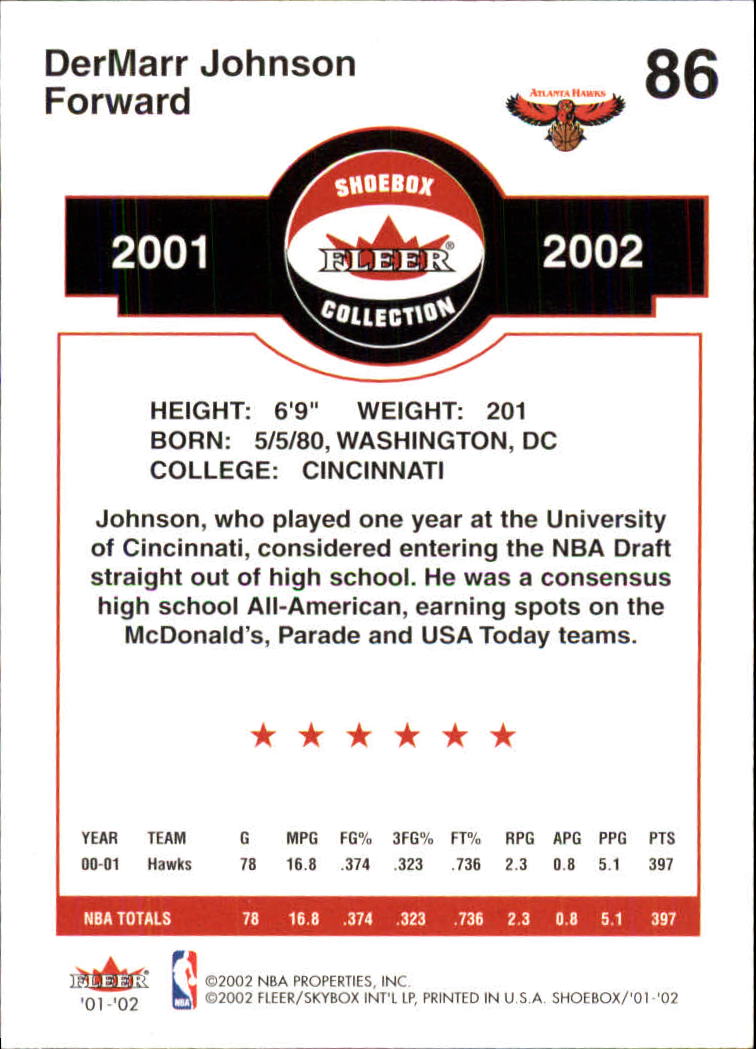 2001/2002 Fleer Shoebox Basketball - Picture 155 of 296