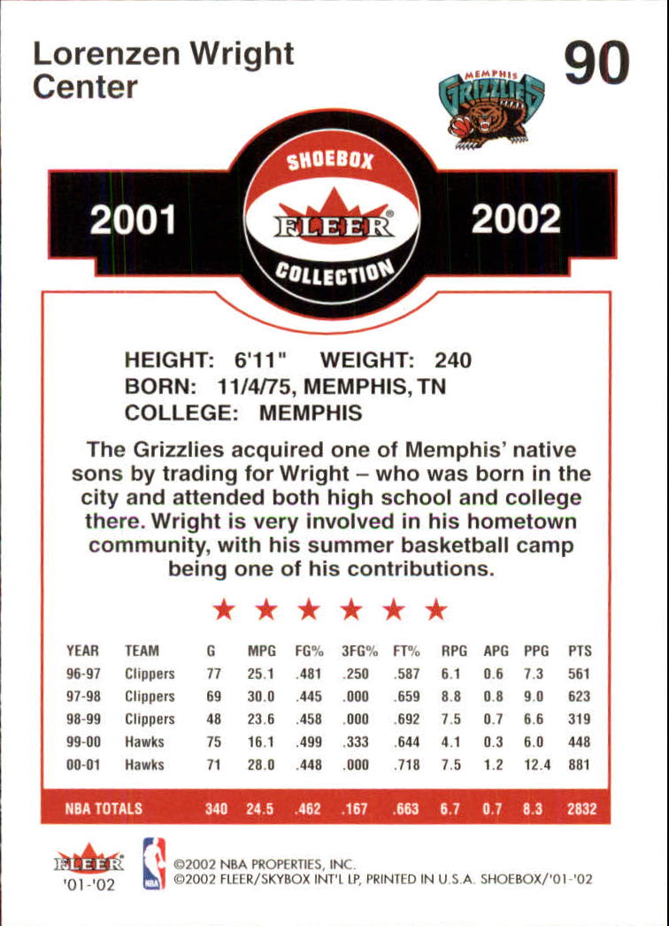 2001/2002 Fleer Shoebox Basketball - Picture 163 of 296