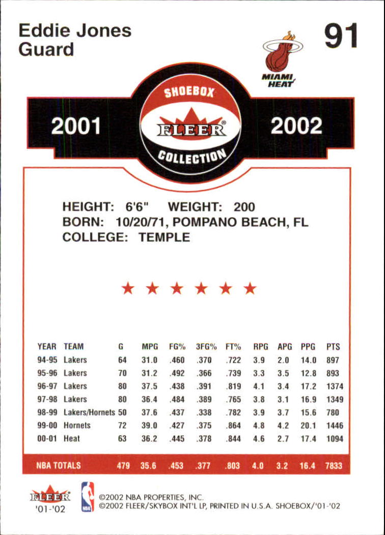2001/2002 Fleer Shoebox Basketball - Picture 165 of 296
