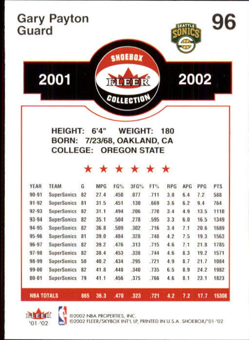 2001/2002 Fleer Shoebox Basketball - Picture 175 of 296