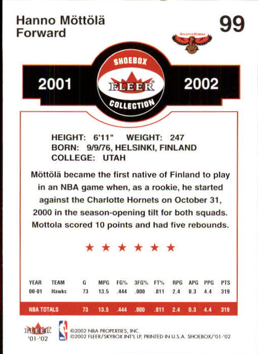 2001/2002 Fleer Shoebox Basketball - Picture 181 of 296