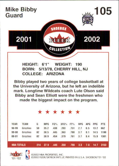 2001/2002 Fleer Shoebox Basketball - Picture 191 of 296