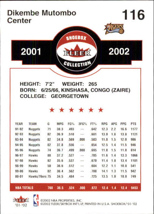 2001/2002 Fleer Shoebox Basketball - Picture 213 of 296