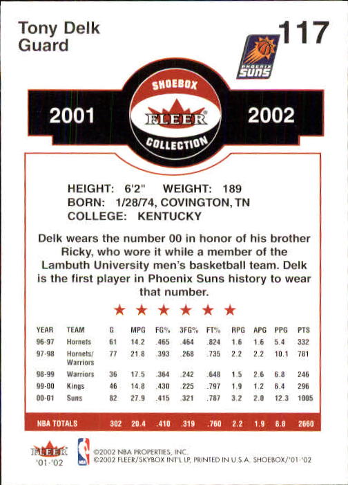 2001/2002 Fleer Shoebox Basketball - Picture 215 of 296