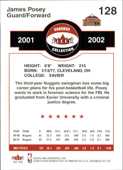 2001/2002 Fleer Shoebox Basketball - Picture 235 of 296
