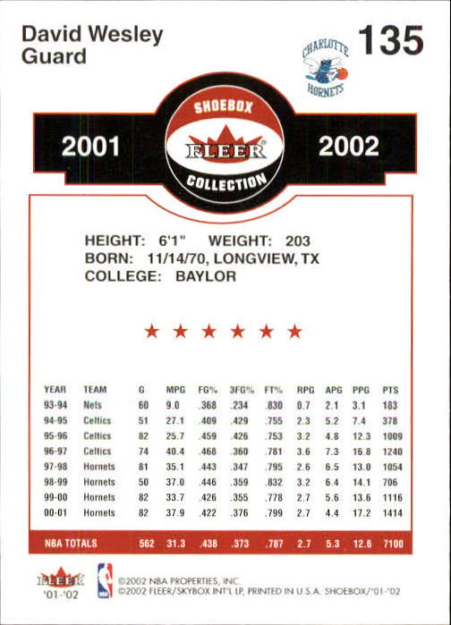 2001/2002 Fleer Shoebox Basketball - Picture 249 of 296