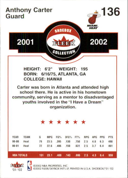 2001/2002 Fleer Shoebox Basketball - Picture 251 of 296