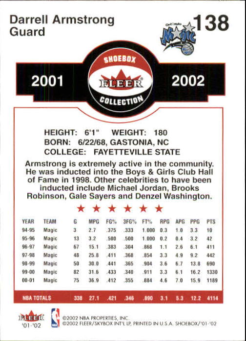 2001/2002 Fleer Shoebox Basketball - Picture 255 of 296