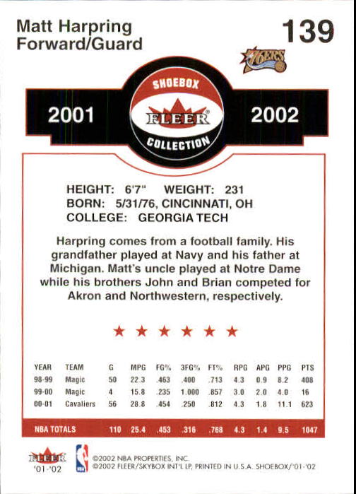 2001/2002 Fleer Shoebox Basketball - Picture 257 of 296
