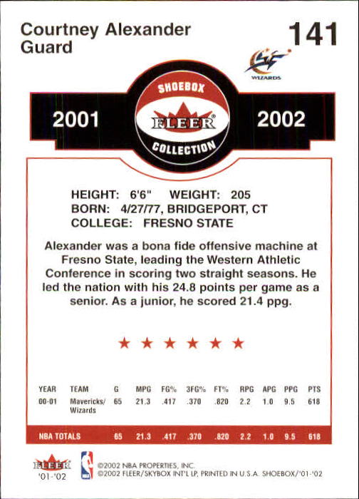 2001/2002 Fleer Shoebox Basketball - Picture 261 of 296