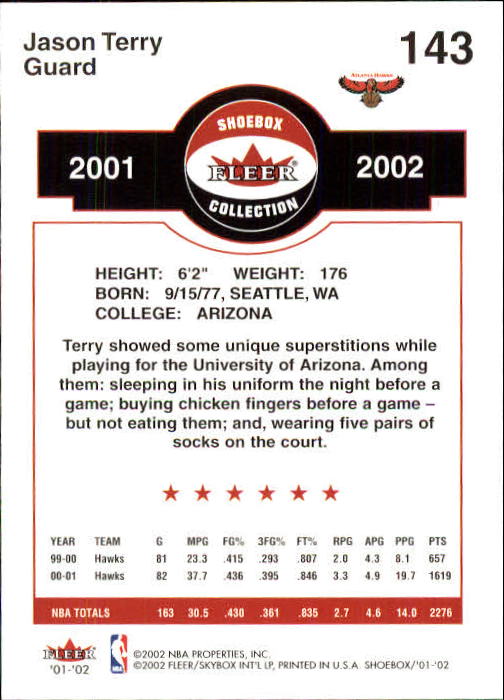 2001/2002 Fleer Shoebox Basketball - Picture 265 of 296