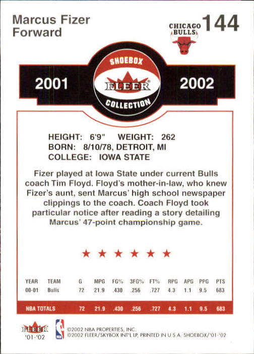 2001/2002 Fleer Shoebox Basketball - Picture 267 of 296