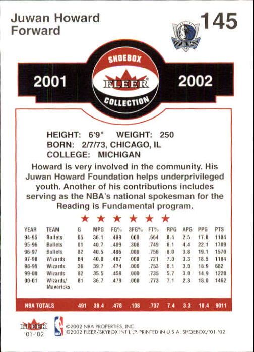 2001/2002 Fleer Shoebox Basketball - Picture 269 of 296