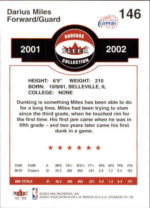 2001/2002 Fleer Shoebox Basketball - Picture 271 of 296