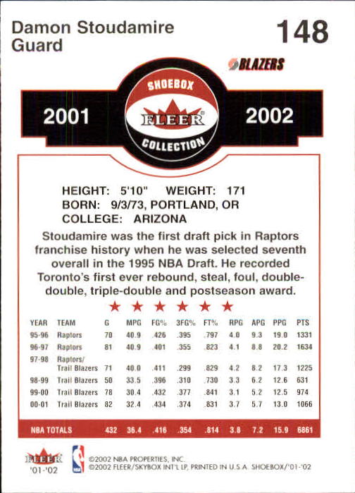2001/2002 Fleer Shoebox Basketball - Picture 275 of 296