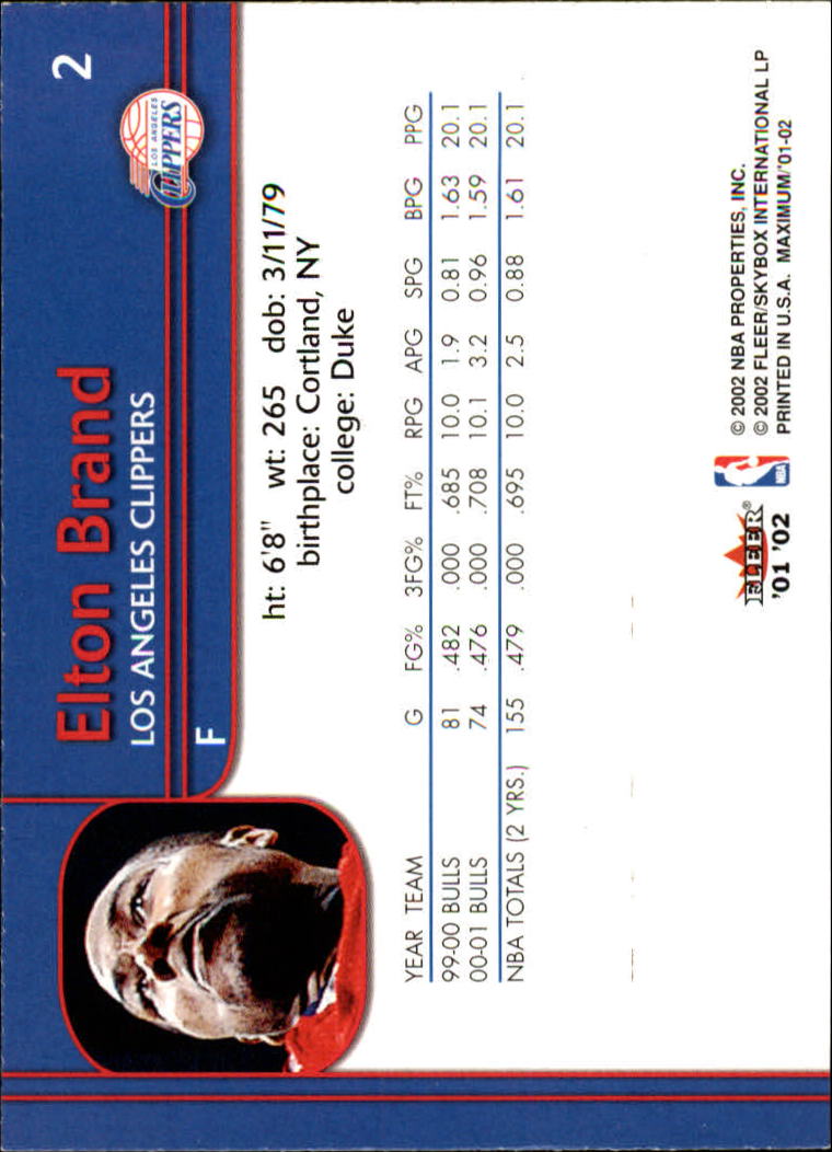 2001/2002 Fleer Maximum Basketball - Picture 5 of 115