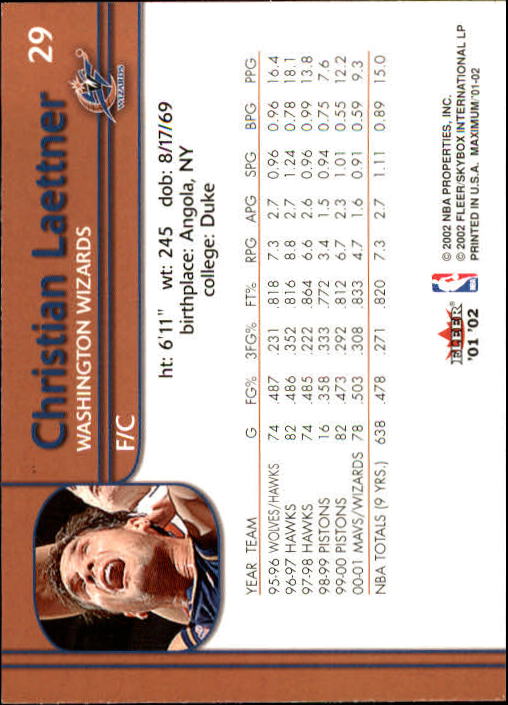 2001/2002 Fleer Maximum Basketball - Picture 19 of 115