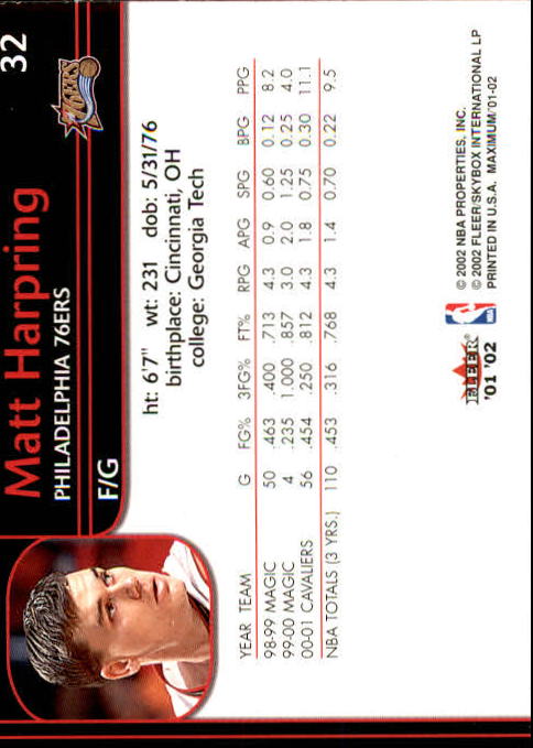 2001/2002 Fleer Maximum Basketball - Picture 21 of 115