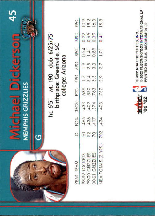 2001/2002 Fleer Maximum Basketball - Picture 29 of 115