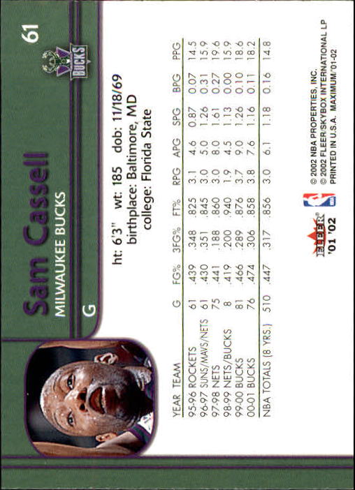 2001/2002 Fleer Maximum Basketball - Picture 37 of 115