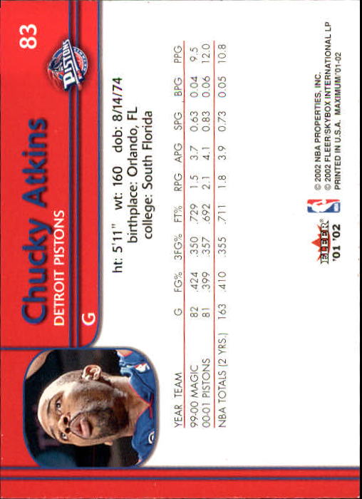 2001/2002 Fleer Maximum Basketball - Picture 49 of 115