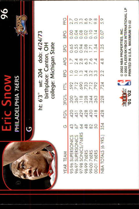 2001/2002 Fleer Maximum Basketball - Picture 57 of 115